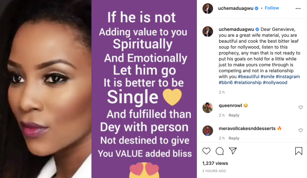 Uche Maduagwu Takes His busy body To the Doorstep of Genevieve Nnaji, Here Is What He Said