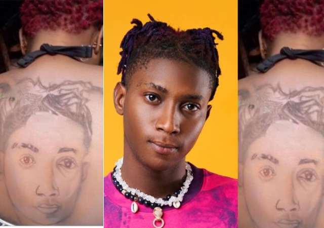 Shishi you no go see, Na Carpenter Draw Am? – Reactions As Die-Hard Fan Tattoos Bella Shmurda On Her Body