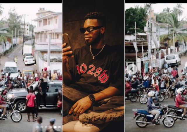 Moment Broda shaggi flees to safety after Mammoth crowd of his fans Recognized him Sierria Leone!!!