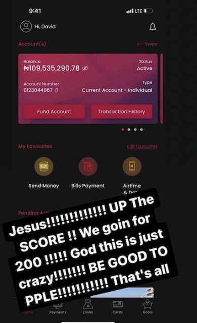 Davido Has Raised More Than 120 Million Naira in 5 Hours (See Screenshot)