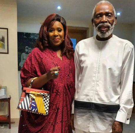 Olu Jacobs and Wife Ajoke Silva Steps Out For the First Time after Death Rumours