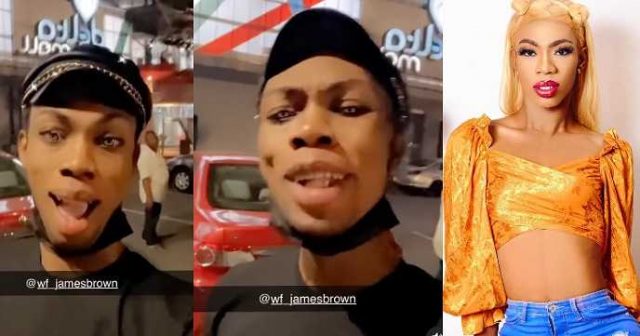 “I’m in Warri, Wetin Your Papa Wan Do?” – James Brown Brags After Arriving Warri Dressed Like A Man [VIDEO]