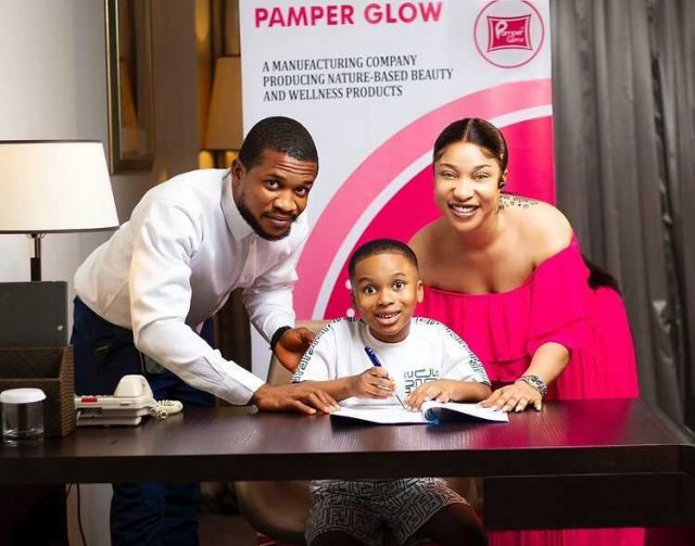 Tonto Dikeh’s son, King Andre, bags ambassadorial deal with beauty product brand