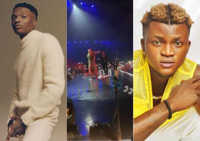 Moment Wizkid Sprays Dollar Bills on ‘Zazu Zeh’ Crooner, Portable during Concert [VIDEO]