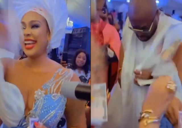 MC Oluomo’s Ex-Lover, Ehi Ogbebor and Her USA based Man Makes Money Rain at an Event [Video]