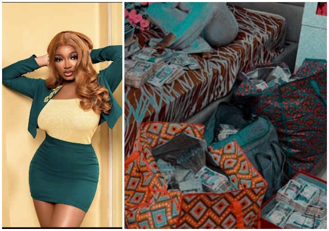 “Where Una Dey See This Money” – Papaya Ex Shows Off Bags Of Money Received From Her Birthday Party