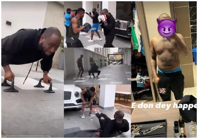 Check Out Davido’s ‘Muscles’ Days After Intensive Workout Sessions [PHOTOS]