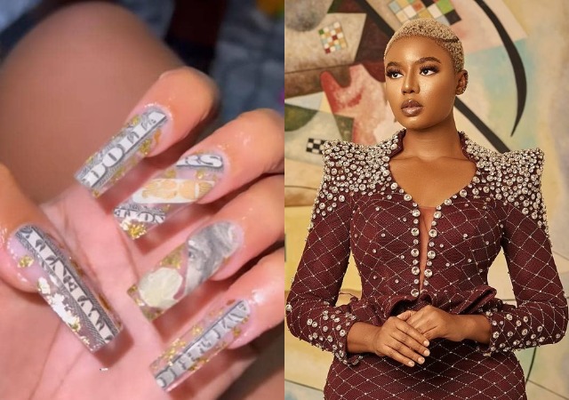 Nancy Isime Dragged For Disrespecting The Dollar By Using It On Her Nails