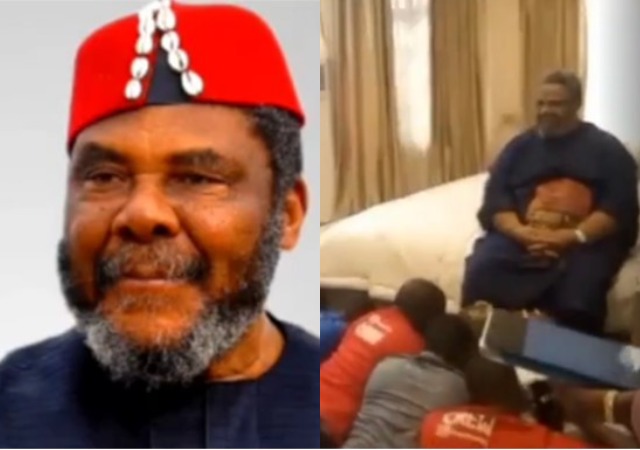Veteran Actor Pete Edochie Spotted Praying For Nollywood Actors To Succeed [VIDEO]