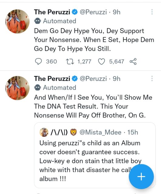 “You just bought double market” Peruzzi Vows to Deal with Guy Who Claimed He is The Father of Davido’s Son