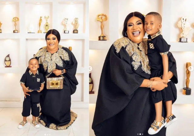 Actress Nkechi Blessing Wows Fans With Adorable Photos of Herself and Her Cute Son