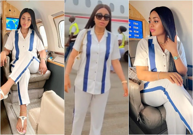 Regina Daniels flaunts husband’s wealth In the faces of naysayers while answering the home call [VIDEO]