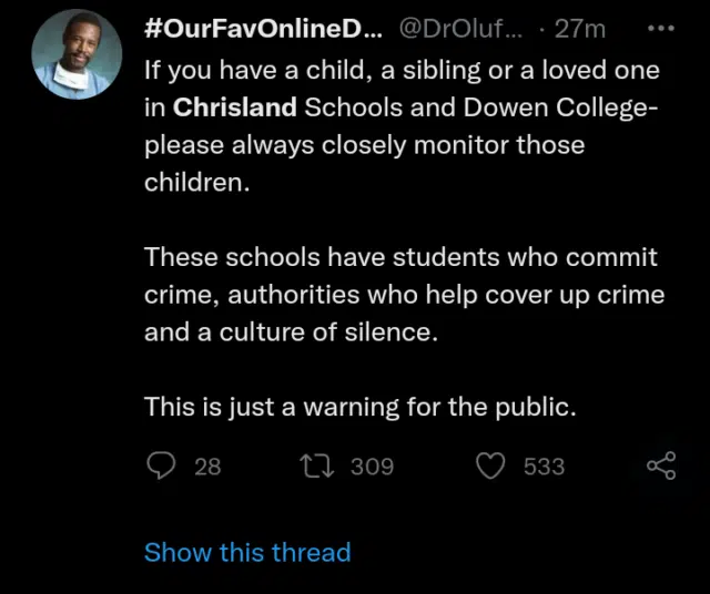 “This school again” – Reactions as Chrisland school suspends 10-year-old student gang raped in Dubai