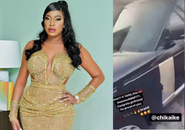 “Omo! 1000 Times, This One Louuuuuuuud”, Reactions as Nollywood Actress Chika Ike, Buys Brand New Range Rover [Video]