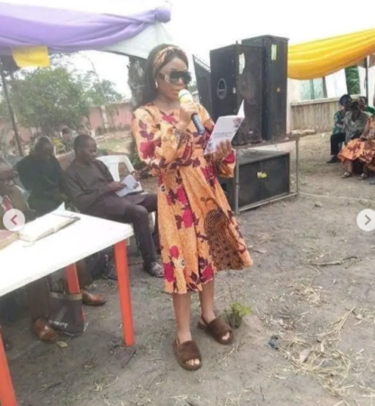 “Chai, with all the wealth she flaunts online see her papa burial” reactions as photos of BBNaija’s Ifu Ennada father’s funeral leak online