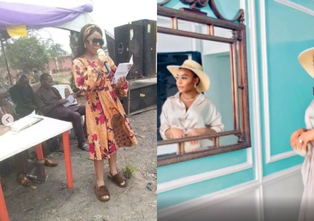 “Chai, with all the wealth she flaunts online see her papa burial” reactions as photos of BBNaija’s Ifu Ennada father’s funeral leak online