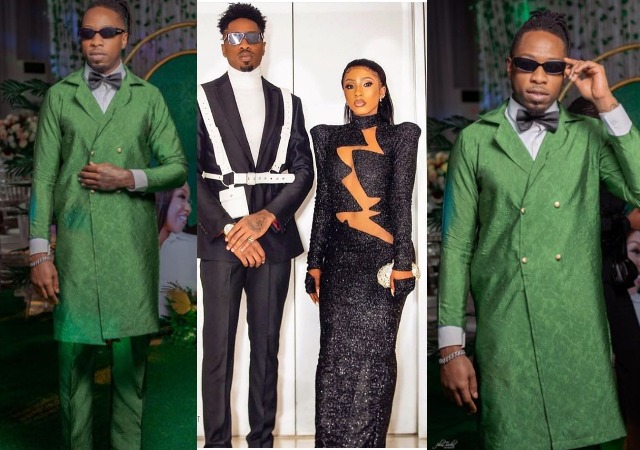 “E be like funeral undertaker, This is why Mercy Eke left him” -Nigerians mock BBNaija’s Ike outfit to Rita Dominic’s traditional wedding