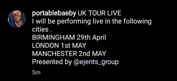 Luck Finally Smiles on Portable as He Travels to UK for the First Time with E-Money [Photos]