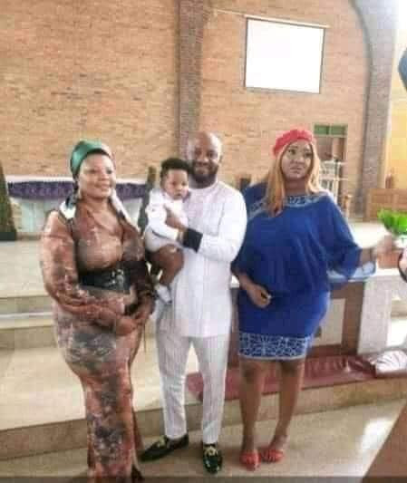 Yul Edochie and New Wife, Judith Austin Take Son, Dike Munachimso Star Edochie to Church