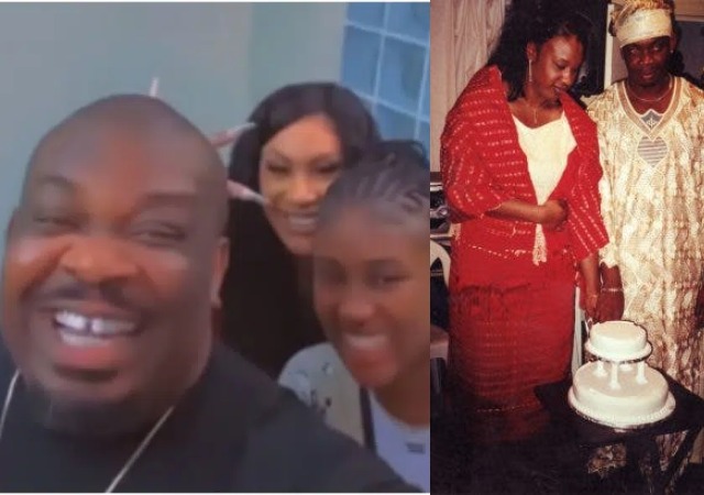 Online-In-laws Jubilates as Don Jazzy reunites with ex-wife, Michelle Jackson in Lagos after 19 years [Video]