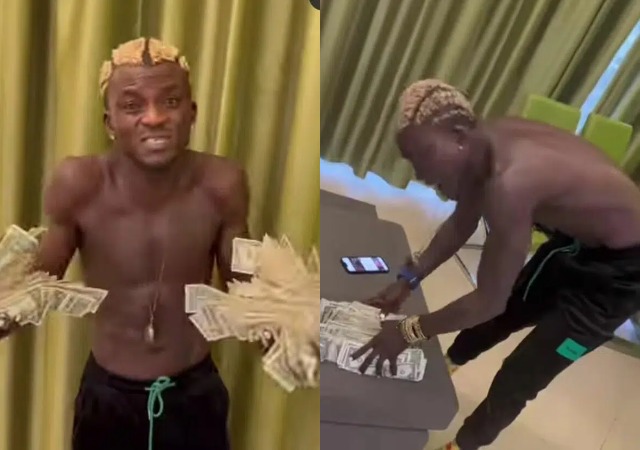 “So na like this I take escape sapa oo” – Portable proclaims in new video as he reveals source of the huge foreign bills in his possession