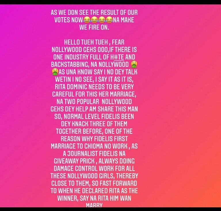 Blogger Warns Aunty I and Auty U to Keep Off, Unveils the Alleged Recent Crisis in Rita Dominic’s Marriage