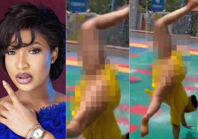 “I saw something, someone should tell me what I just saw” – Tonto Dikeh stirs reactions following unusual somersault Video]