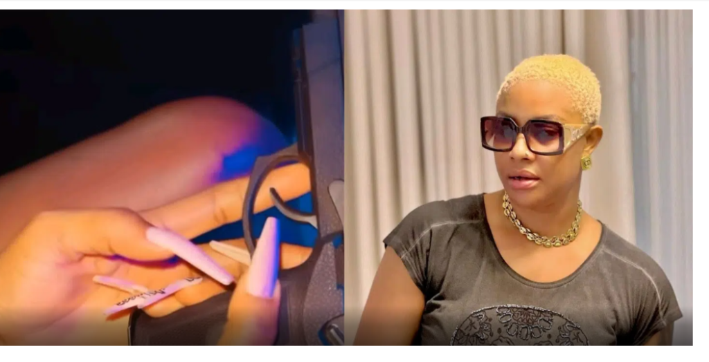 ‘Do you know, you Can Be Arrested for This’ – Fans React as Angela Okorie Flaunts Loaded Gun on Instagram 