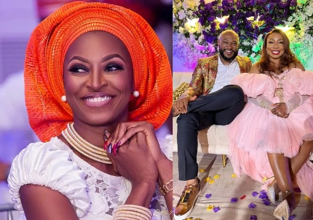 Kate Henshaw gushes over Blossom Chukwujekwu’s wife, showers the couple with love [Photos and Video]