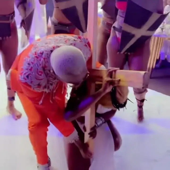 “This Is Blasphemy”- Pretty Mike Dragged To Filth For Making Mockery Of Christ With His Entrance At Funny Bone’s Wedding [Video]