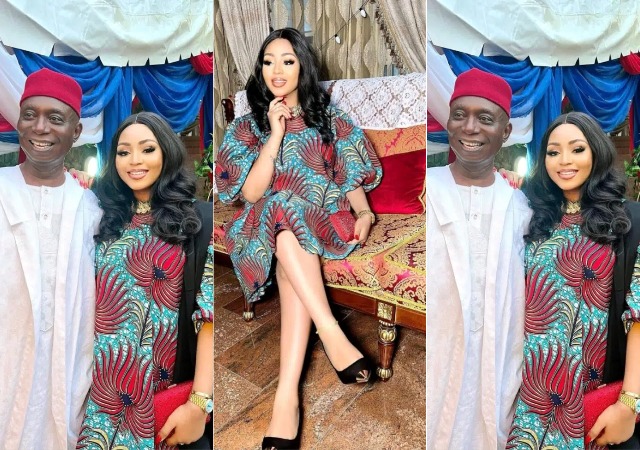 Regina Daniels and husband, Ned Nwoko wows fans as they attend Queen of England’s 70th year on the throne