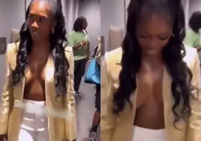 “She was scared of her b**bs spilling”- Tiwa Savage’s outfit without bra stirs reactions