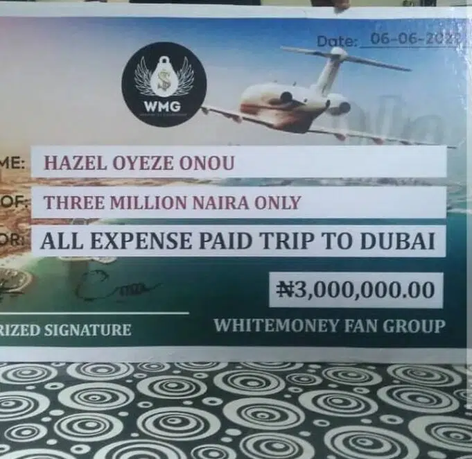 Whitemoney Receives N37m Cash Gift; N3m All-Expense Paid Trip to Dubai from Fans for His 30th Birthday