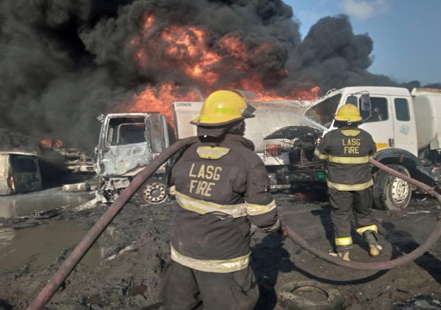 Panic As Tanker Carrying Diesel Explodes In Lagos [Photos]