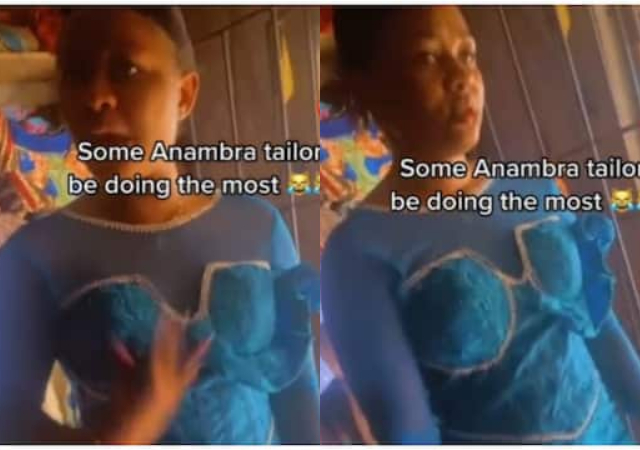"Tailor is different from Fashion designer"- Hilarious Reactions As Lady Shares Dress Tailor Made For Her