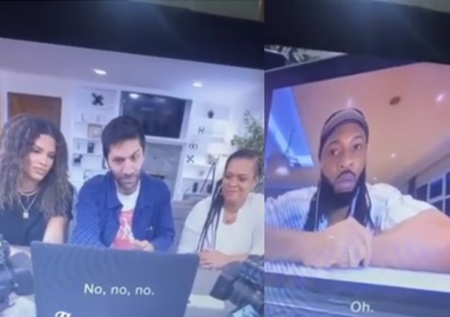 Moment white lady discovers she’s been scammed by man posing as Nigerian singer, Flavour [Video]