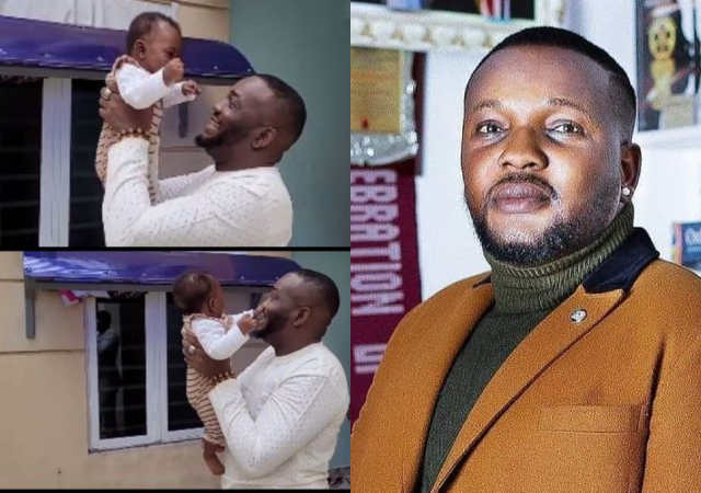 Netizens react as Yomi Fabiyi reunites with his son after separation from baby mama