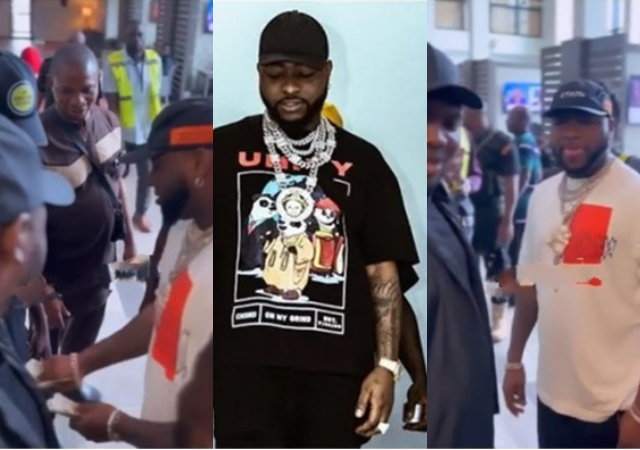 Moment Davido captured sharing dollars to workers at airport [Video]