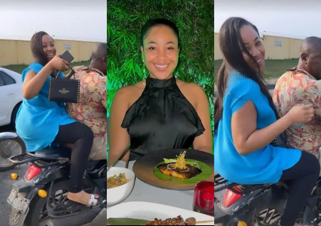 "Why didn’t she run after drinking supa komando"- Reactions as Erica mounts bike to catch up with flight amid Lagos traffic [Video]