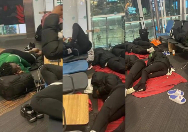 Again, NFF abandons Nigeria’s Falconets at Istanbul airport, team sleeps on bare floor [Photos]