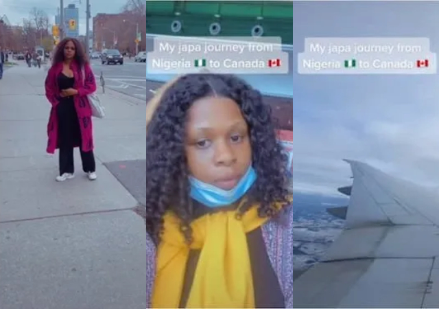 To pray for a better Nigeria from abroad – Young lady says as she permanently relocates to Canada