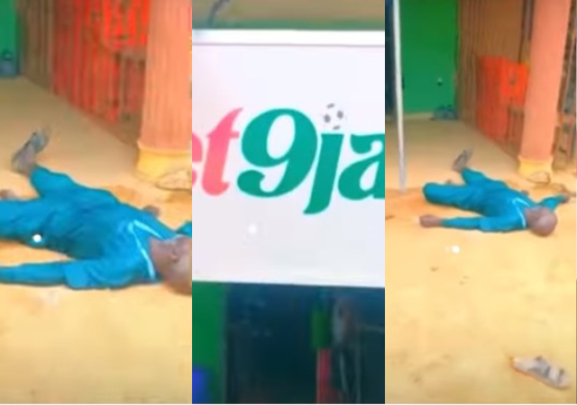 Man faints after losing N200k loan at Bet9ja shop [Video]