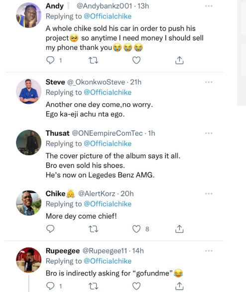 ‘Guy Man even sold his shoes’ – Reactions as Chiké admits selling his Benz-GLE; sparks financial struggle rumour