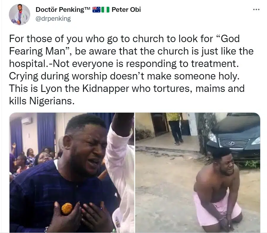 Notorious Kidnapper “Lion” Spotted In The Church Pouring Out His Soul During Worship [photo]