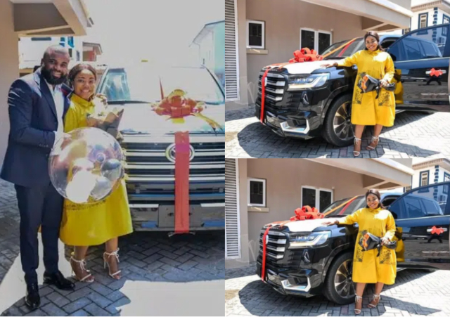 Mercy Chinwo filled with joy as husband, Pastor blessed surprises her with an SUV as birthday gift [Photos]