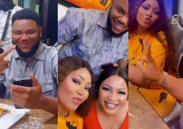 Regina Daniels shares fun moments as she links up with former lover Somadina Adinma on set