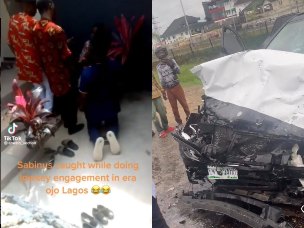 How Oga Sabinus allegedly engages his girlfriend at a private ceremony in Lagos before crashing his Recently Acquired Benz [Video]