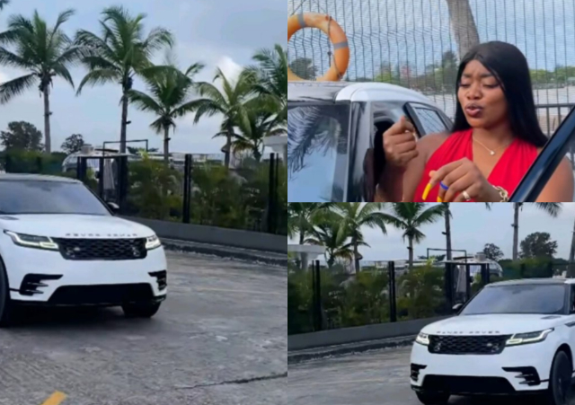 ‘Girls wey dey make only 4 minutes skit’- Reactions as Ashmusy buys self-Ranger Rover Velar