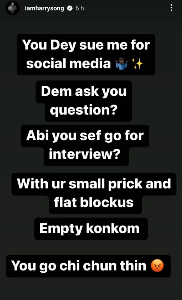 Harrysong Replies Music Executive Sososoberekon after His N500, 000,000 Lawsuit