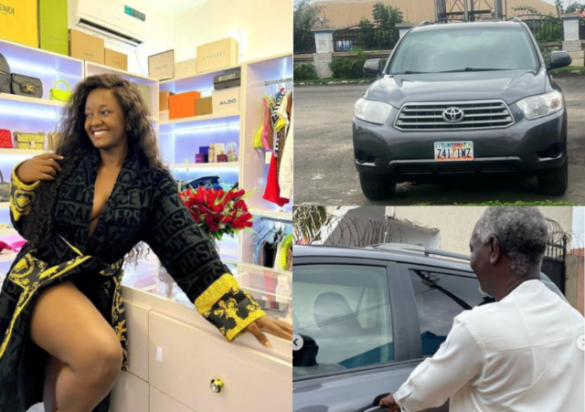 Nollywood Actress Luchy Donalds Surprised Her Father with A New Car on His Birthday [Video]